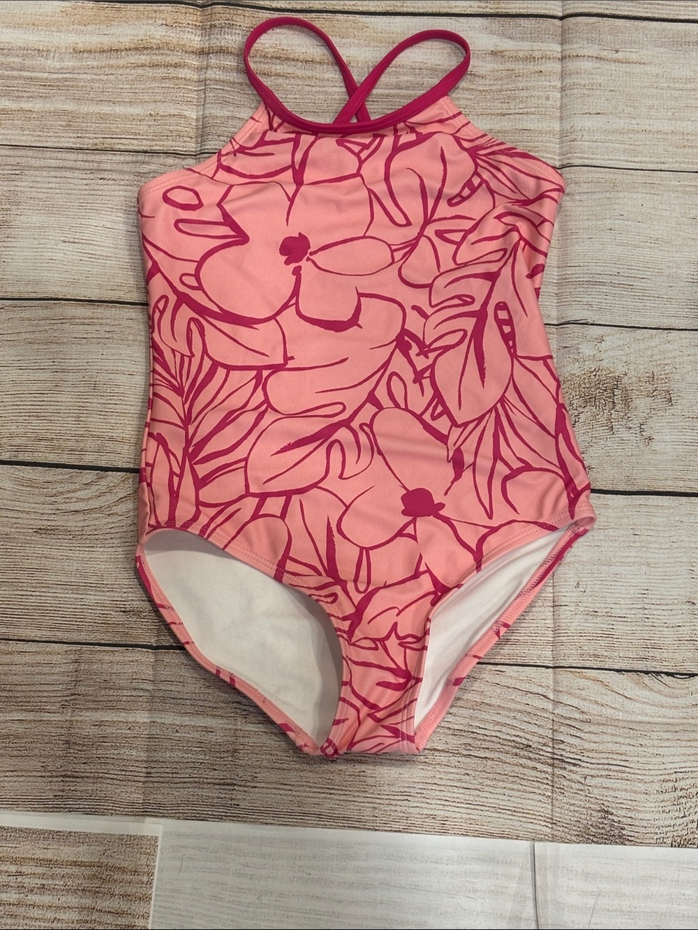 Carters Girls' Pink Floral One-Piece Swimsuit